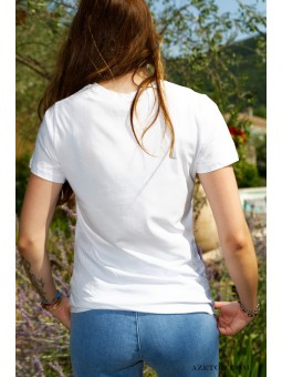 Tee-shirt blanc basique femme | AZETOO 2