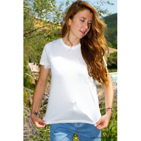 Tee-shirt blanc basique femme | AZETOO