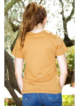 Tee-shirt moutarde basique femme | AZETOO 2