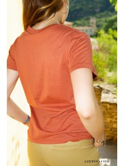 Tee-shirt terracotta basique femme | AZETOO 2