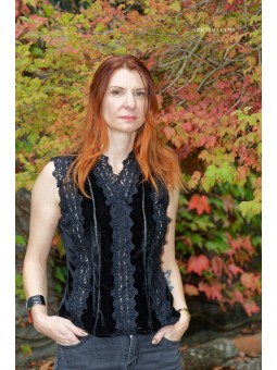 Top Noir sans manches en...