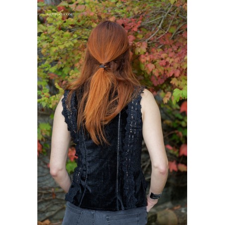 Top velours noir femme | AZETOO