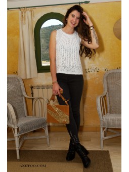 Top en dentelle Ecru