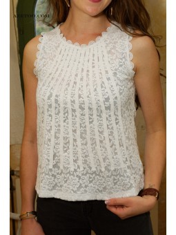 Top en dentelle Ecru