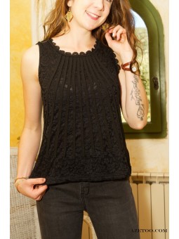 Top dentelle noir femme | AZETOO 2