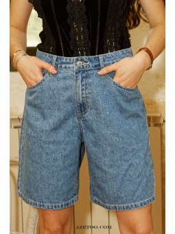 Short jean denim stone femme | AZETOO 2