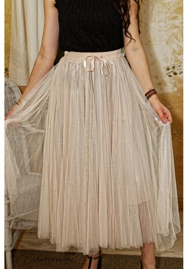 Jupe Longue en Tulle Femme Jupe en tulle Rose Poudre