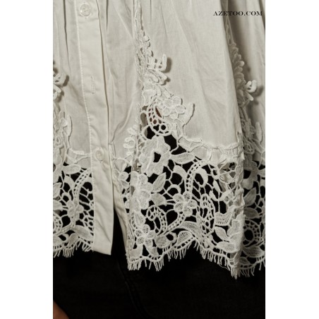 Chemise dentelle coton femme | AZETOO