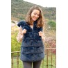 Manteau fausse fourrure marine femme | AZETOO
