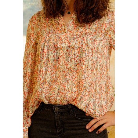 Chemise fleurie rose femme | AZETOO