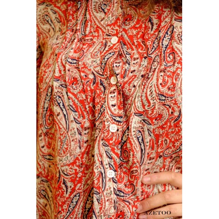 Chemise cachemire rouge femme | AZETOO