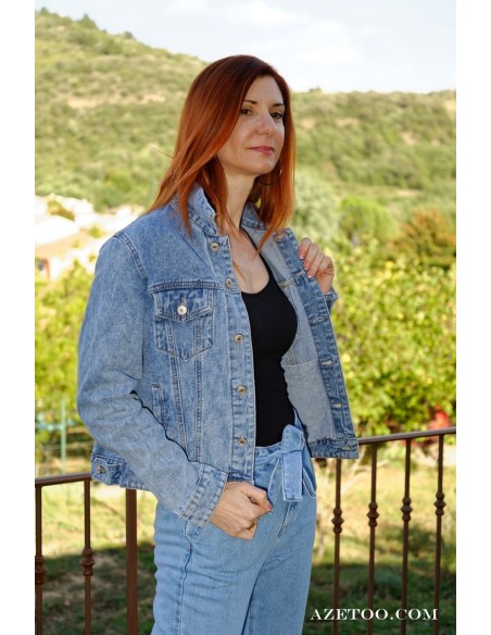 Veste jeans loose femme | AZETOO