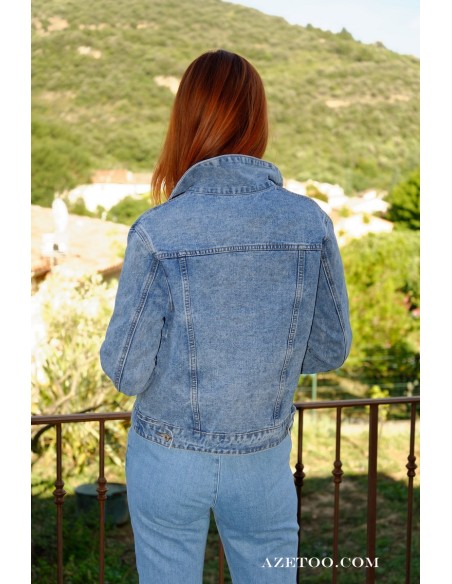 Veste jeans loose femme | AZETOO