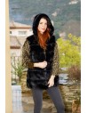 Manteau fausse fourrure noir femme | AZETOO