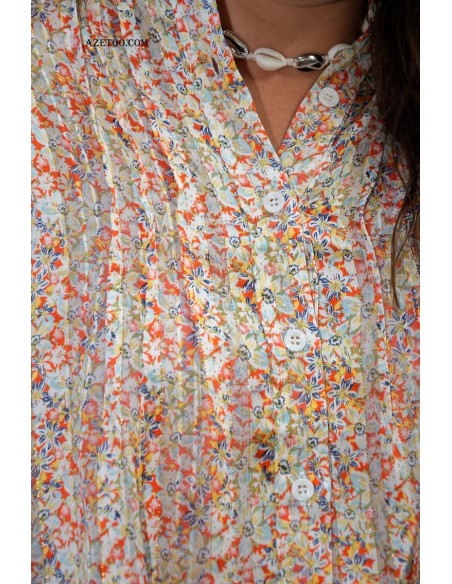 Chemise fleurie rose femme | AZETOO