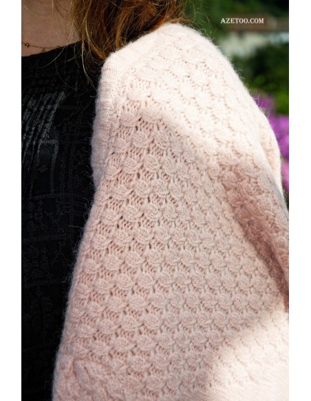 Gilet maille rose femme | AZETOO