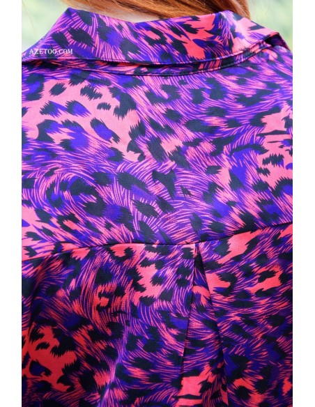 Chemise rouge léopard femme | AZETOO