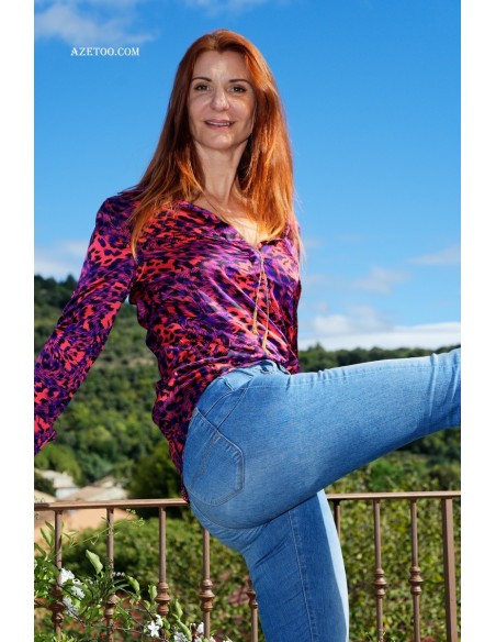 Chemise rouge léopard femme | AZETOO