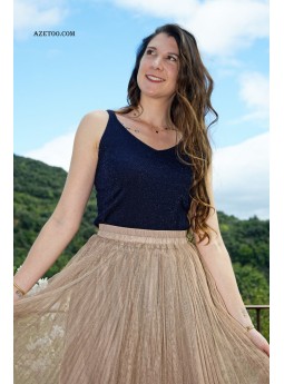 Débardeur Pailleté Marine