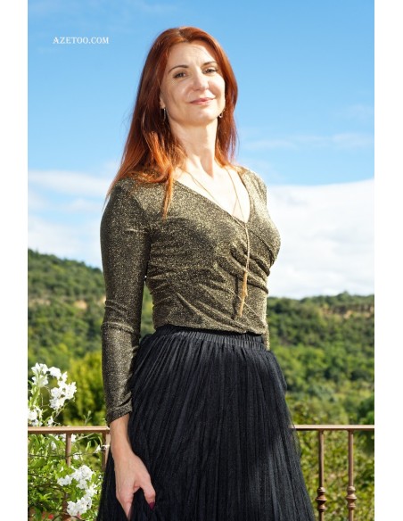 Top pailleté or femme | AZETOO