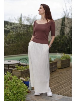 Top en maille manches courtes