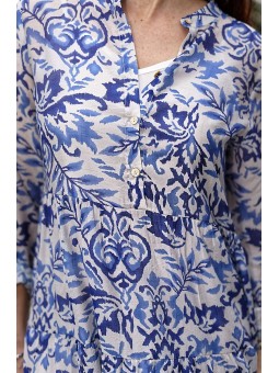 Robe longue imprimée viscose soie femme | AZETOO 2