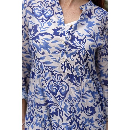 Robe longue imprimée viscose soie femme | AZETOO