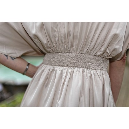 Robe midi élégante à manches courtes Femme | AZETOO