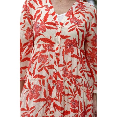 Robe chemise imprimée longueur midi femme | AZETOO