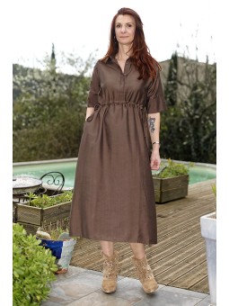 Robe chemise à ceinture...