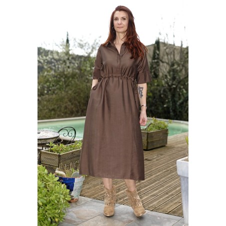 Robe chemise à ceinture ajustable Femme | AZETOO