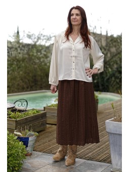 Blouse ample col tunisien...
