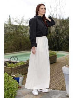 Chemise en coton col brodé femme | AZETOO 2