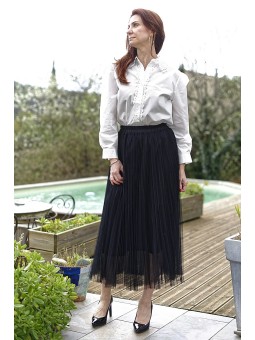 Chemise en coton col brodé femme | AZETOO 2