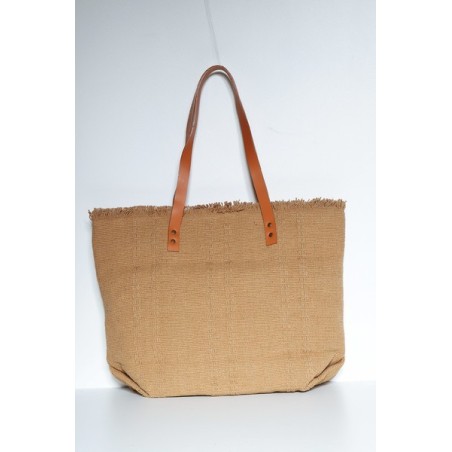 Sac Cabas Camel en Jute Imprimé Rock N Roll