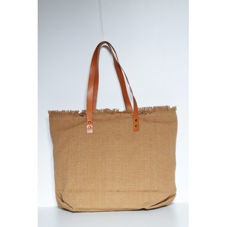 Sac Cabas Camel en Jute Imprimé Amour