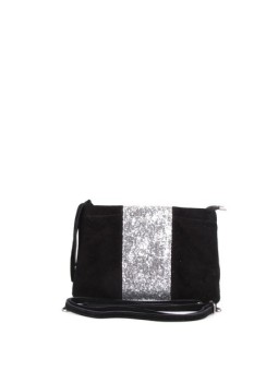Pochette en Cuir Daim Noire - Pochette Femme 2