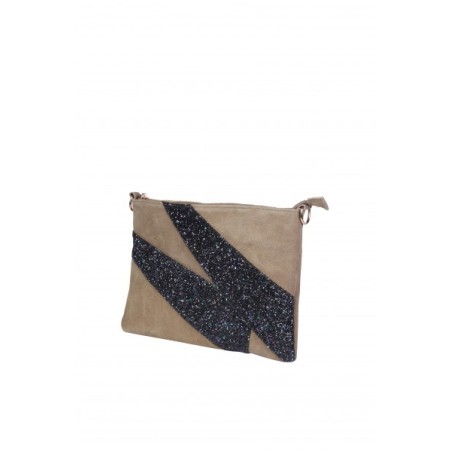 Pochette Kaki en Cuir : Pochette Femme