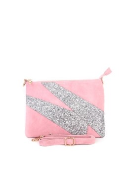 Pochette en Cuir Daim Rose : Pochette Femme 2