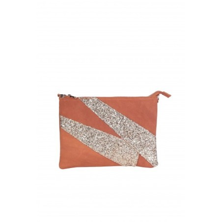 Pochette Camel en Cuir Daim : Pochette Femme