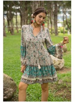 Robe Bohème Courte brodée