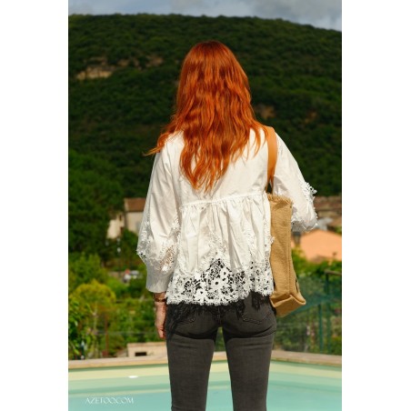 Chemise dentelle coton femme | AZETOO