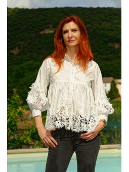Chemise Dentelle en Coton
