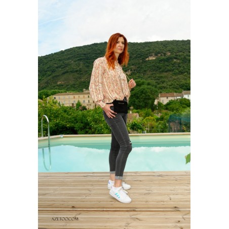 Pochette Noire en Cuir Daim - Secret de Fille